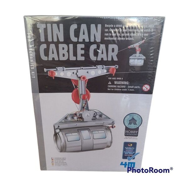 Toysmith Tin Can Cable Car Science Kit ~ Project Hobby Kids Science Mechanic Kit - Picture 1 of 7